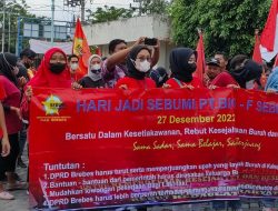 Ratusan Buruh Geruduk DPRD Brebes, Ada 4 Poin Tuntutan
