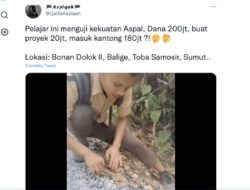 Viral Video Pelajar Kelupas Aspal Pakai Tangan, Netizen: Perlu Didukung