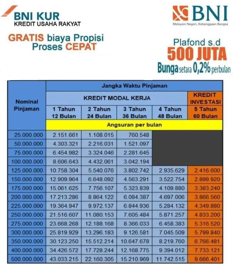 Pinjaman KUR BNI