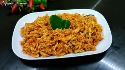 Berikut resep dan cara membuat ayam suwir pedas untuk isi cireng dan nasi bakar ala Arfiani Yanuar bisa jadi ide bisnis.