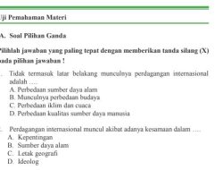 Jawaban Soal IPS Kelas 9 SMP/MTs Halaman 194 195 dan 196 Pilgan dan Esai