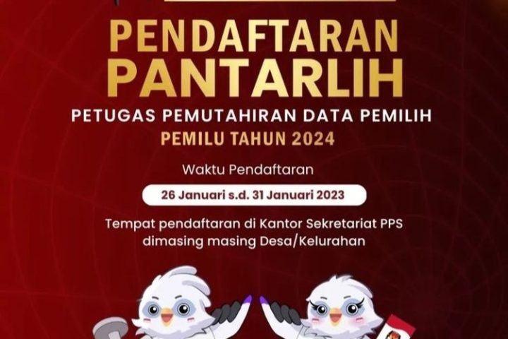 Pendaftaran Pantarlih Pemilu 2024 sudah dibuka