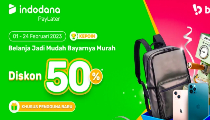 Kode promo Indodana pinjol 2023 diskon hingga 50 persen.