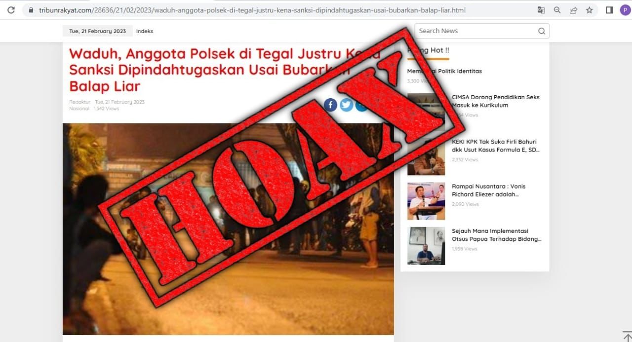 Hoaks Anggota Polsek Kena Mutasi