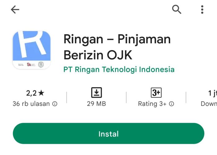 pinjol bunga ringan OJK