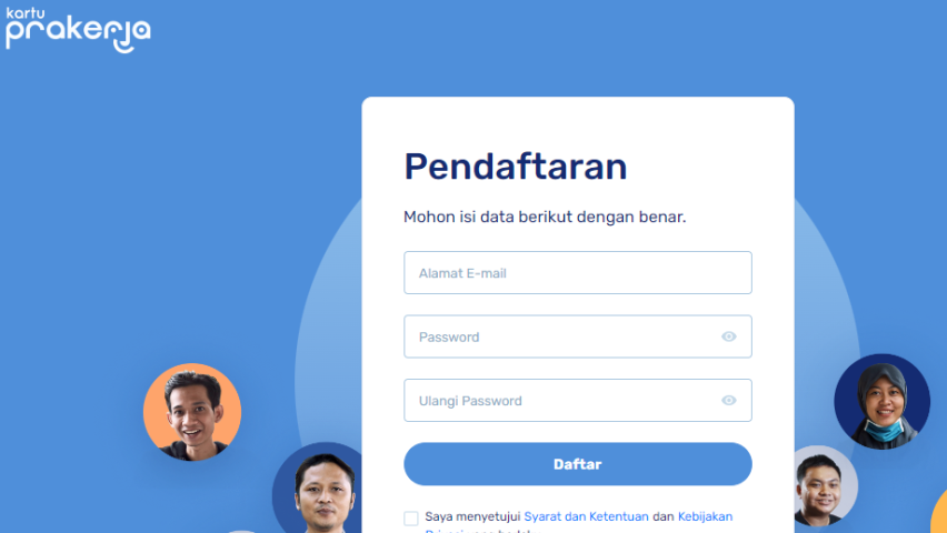 Pembukaan proses daftar kartu prakerja 2023.